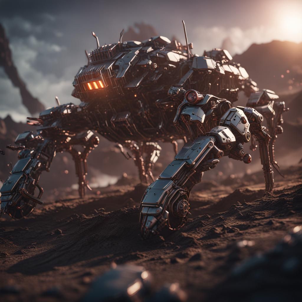 Epic Sci-Fi Centipede Mech in 8K