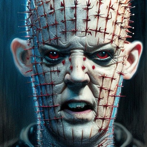 Hyperrealistic Pinhead Illustration in Digital Art