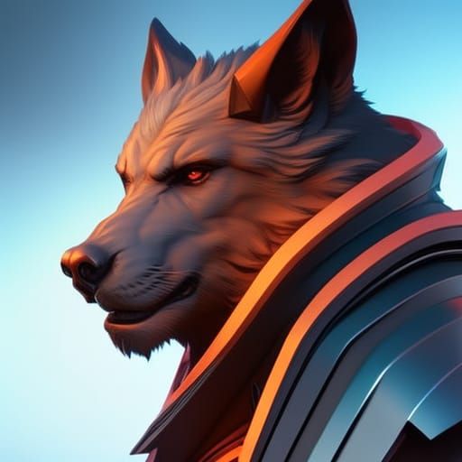 Futuristic Werewolf Profile Portrait in 8k Resolution