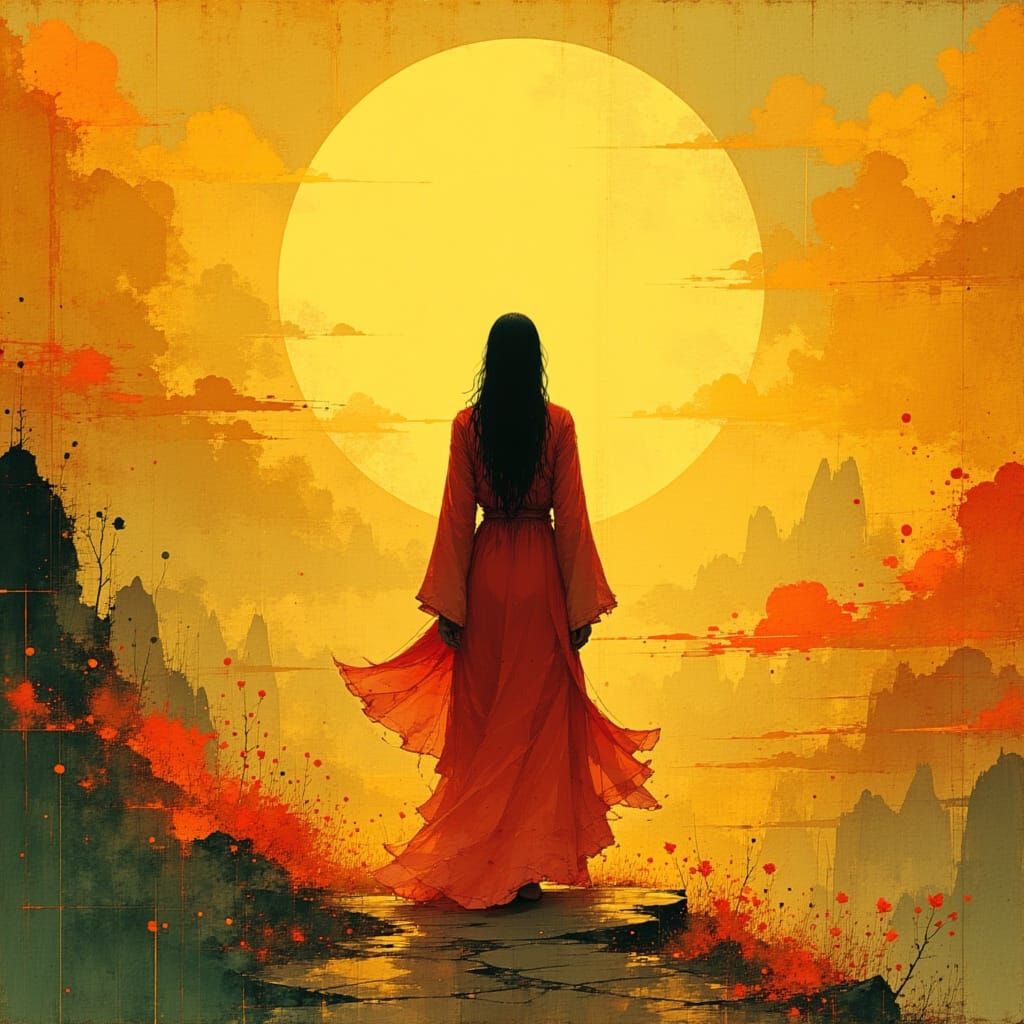 Woman in Golden Light: Dreamy Art Inspiration