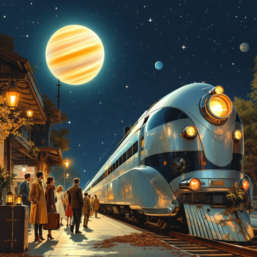 Timeless Travelers in a Cosmic 1960s Station