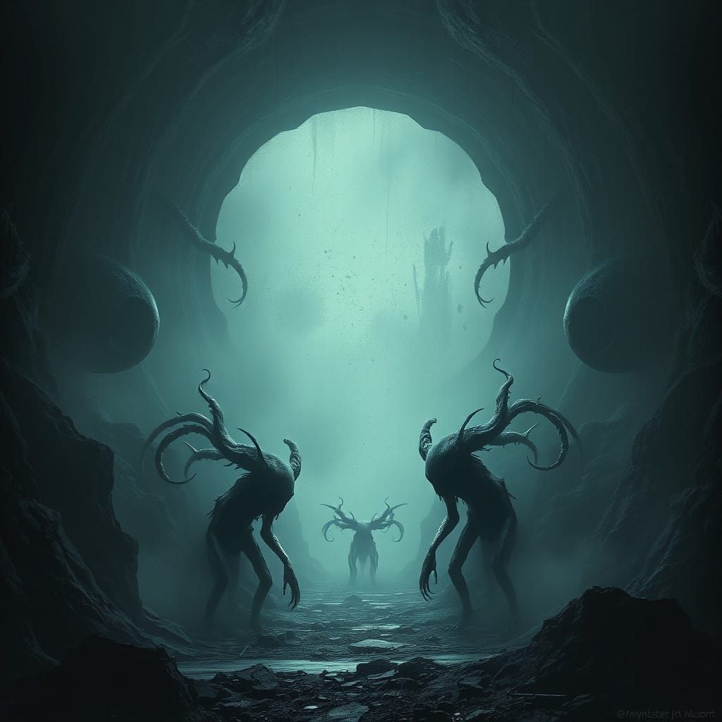 Dark Gothic Nightmare in a Haunting Dystopian Landscape