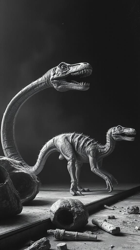 Space Horror Chalk Art in H.R. Giger Style