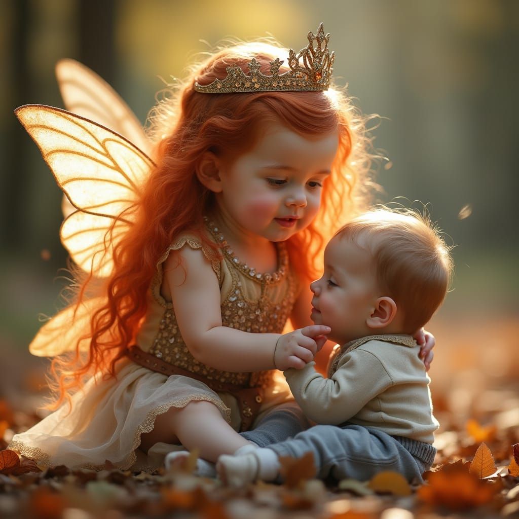 Baby Warrior Queen Rescues Boy in Sparkling Crown and Fairy ...