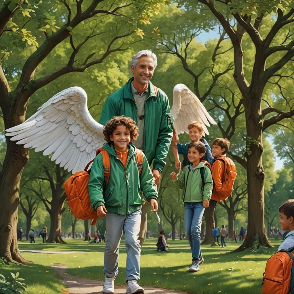 Guardian Angel Anauel Teaches Children in Park