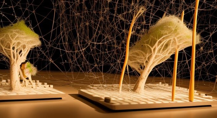 Surreal Poetry Composition in Starship, Oil on Ceramic