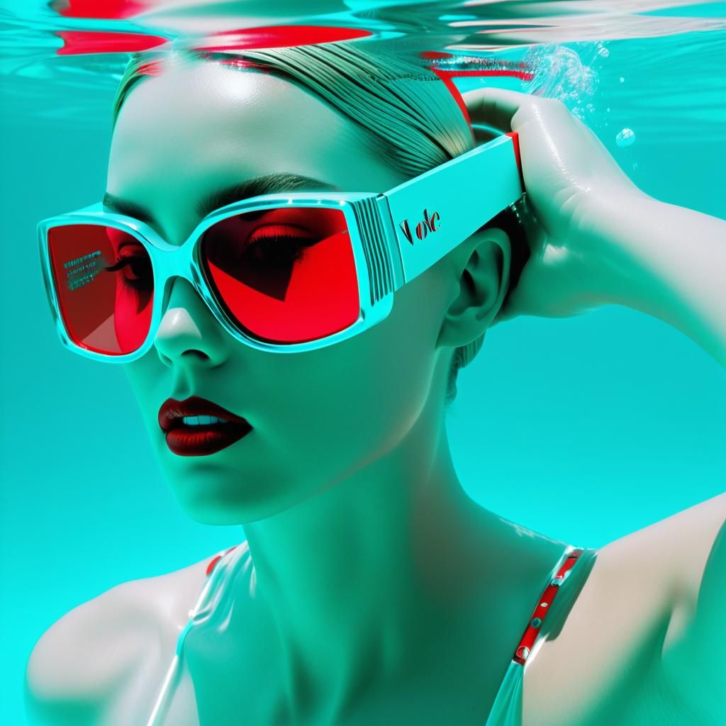 Ethereal Cyberpunk Goddesses Thrash in Vibrant 3D Op Art