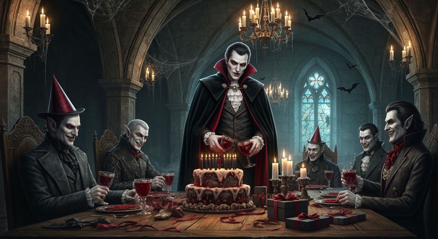 Vampire Birthday Bash in a Gothic Crypt