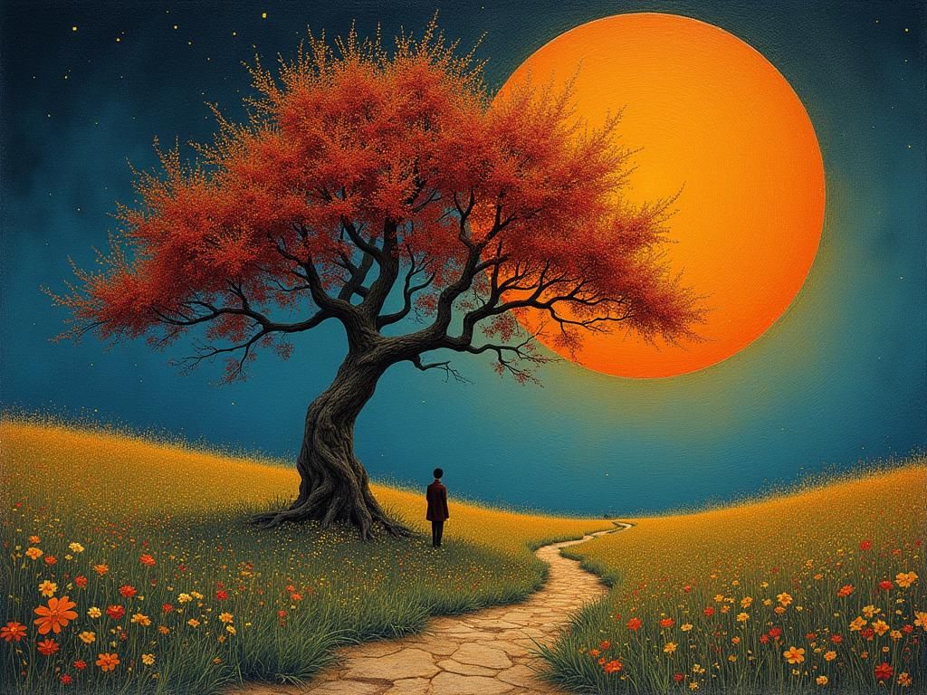 Surreal Landscape Inspired by Velvet Painting