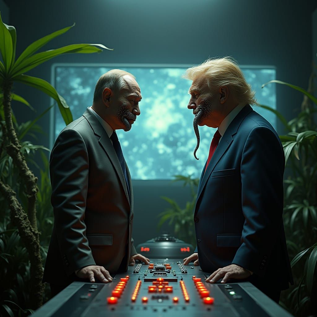 Surreal Politicians Unveil Alien Selves in Secret Forest Bas...