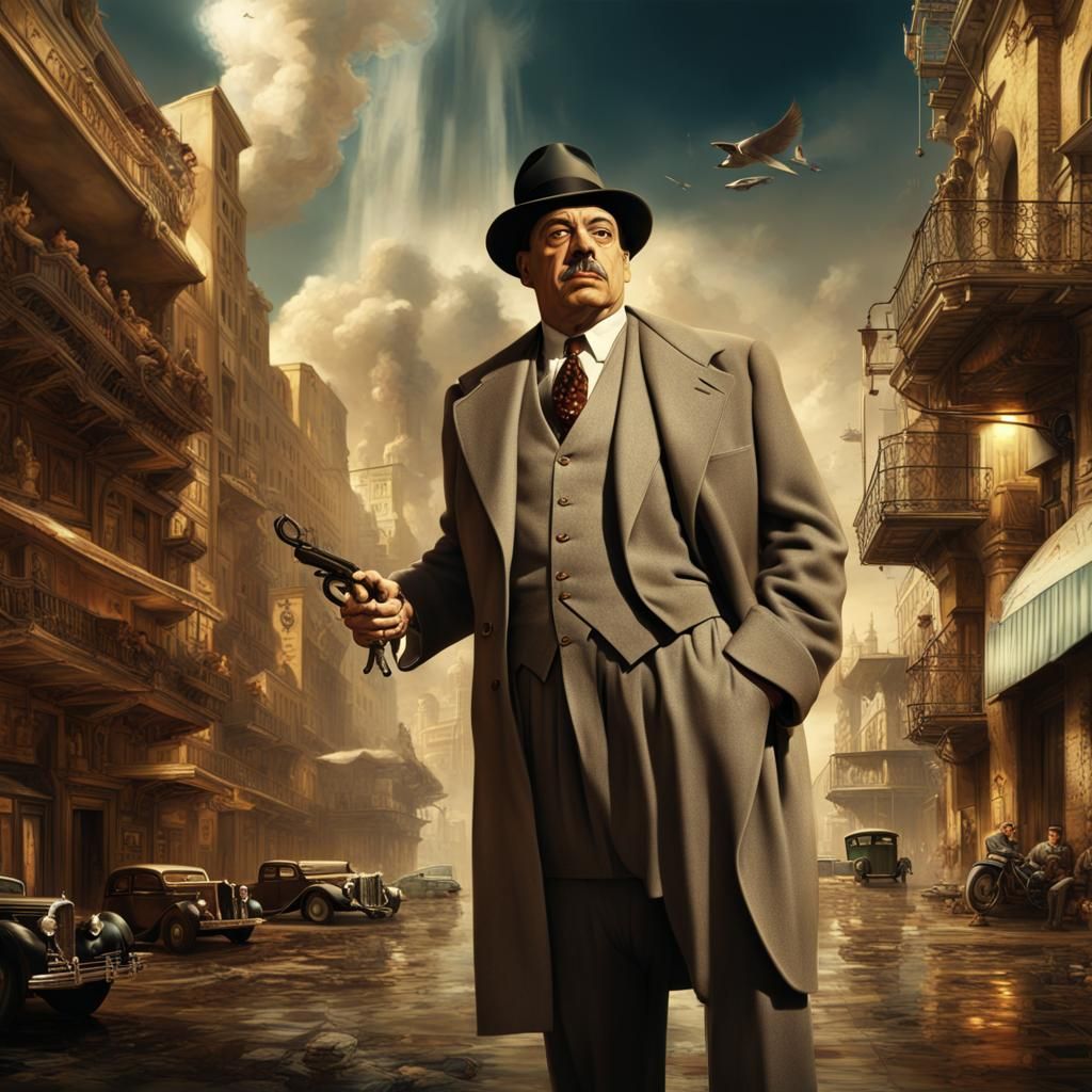 Al Capone in Dali Style: Digital Matte Painting
