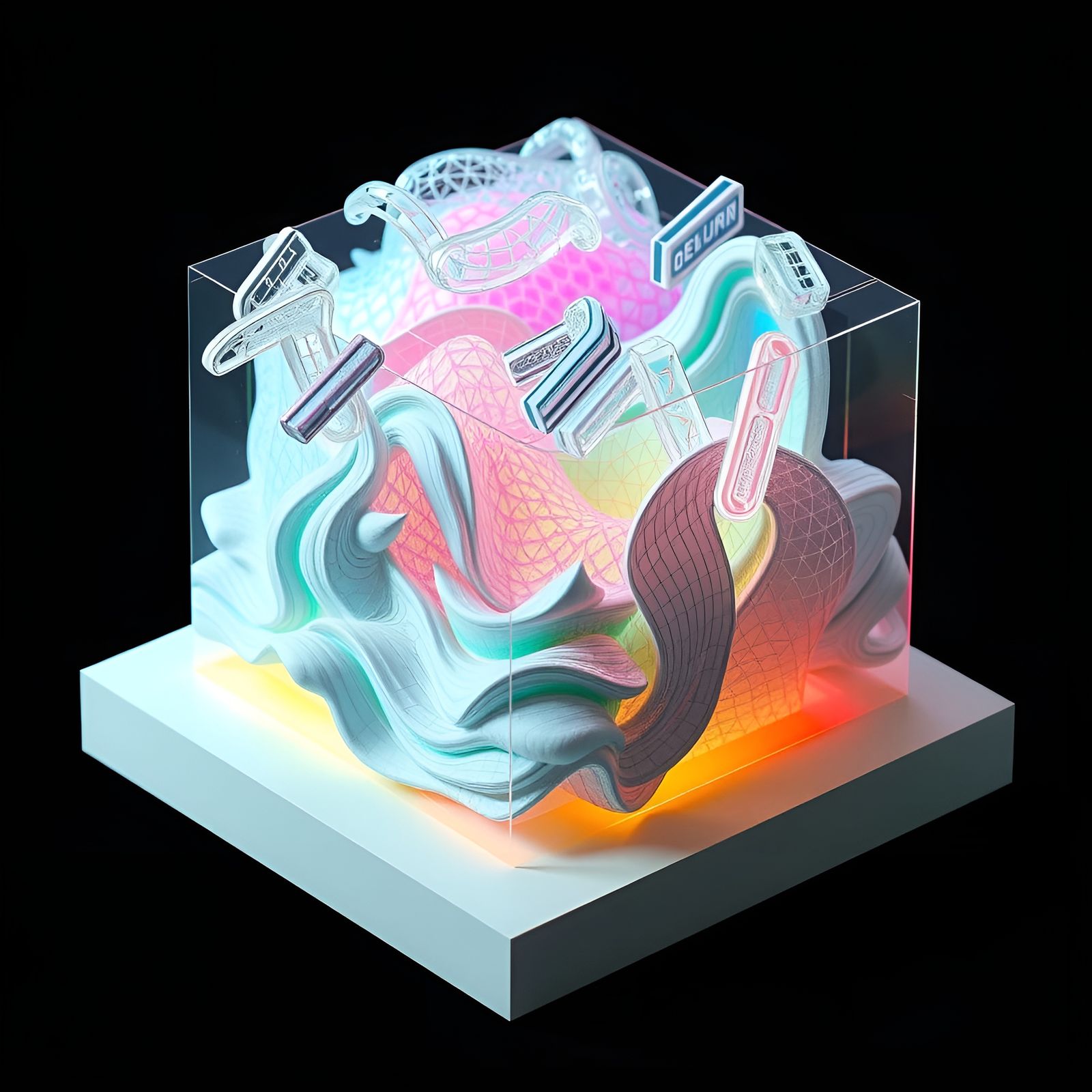 Glitching Cyberpunk Cityscape in 3D