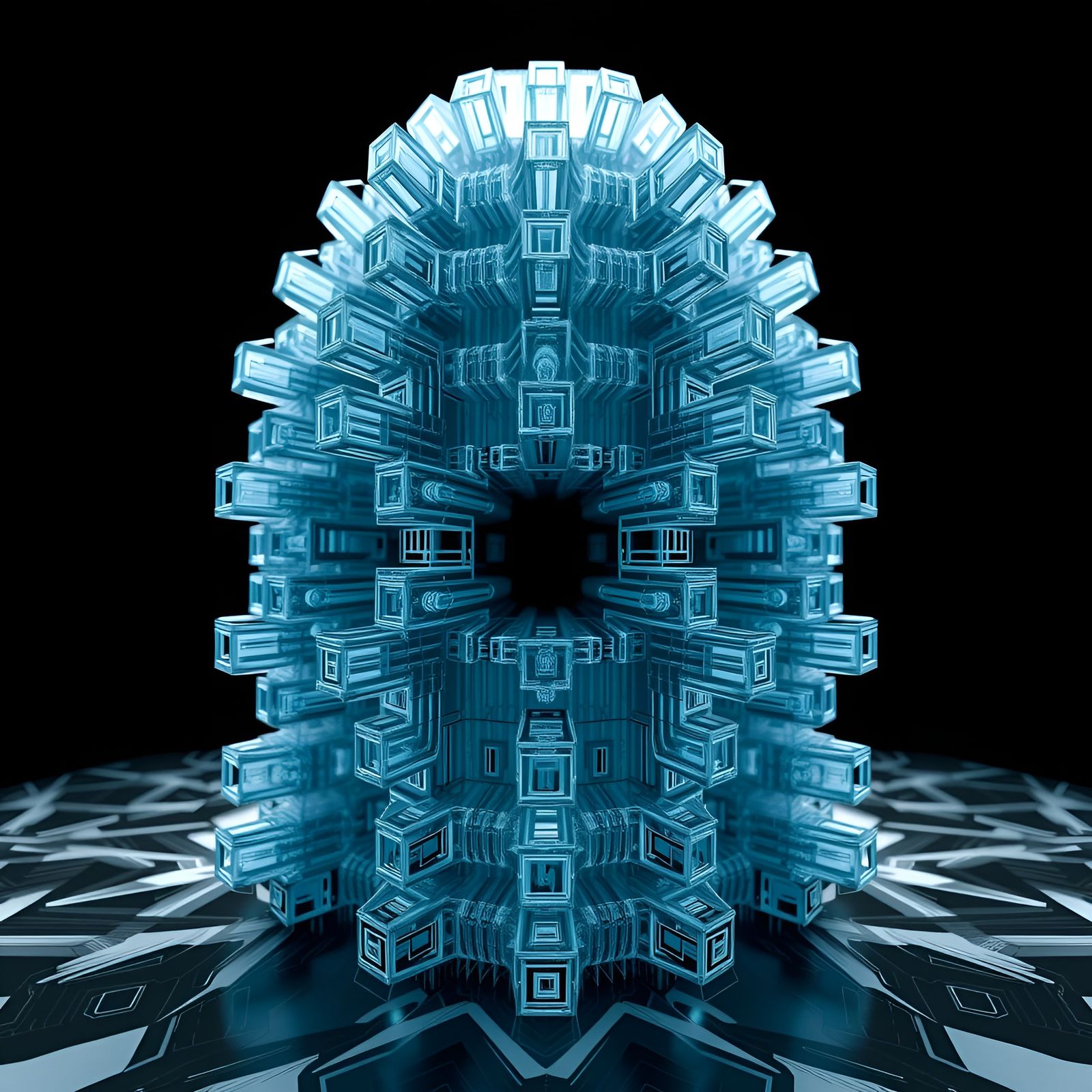 Cyberpunk Digital Art of a Corrupted Icehouse