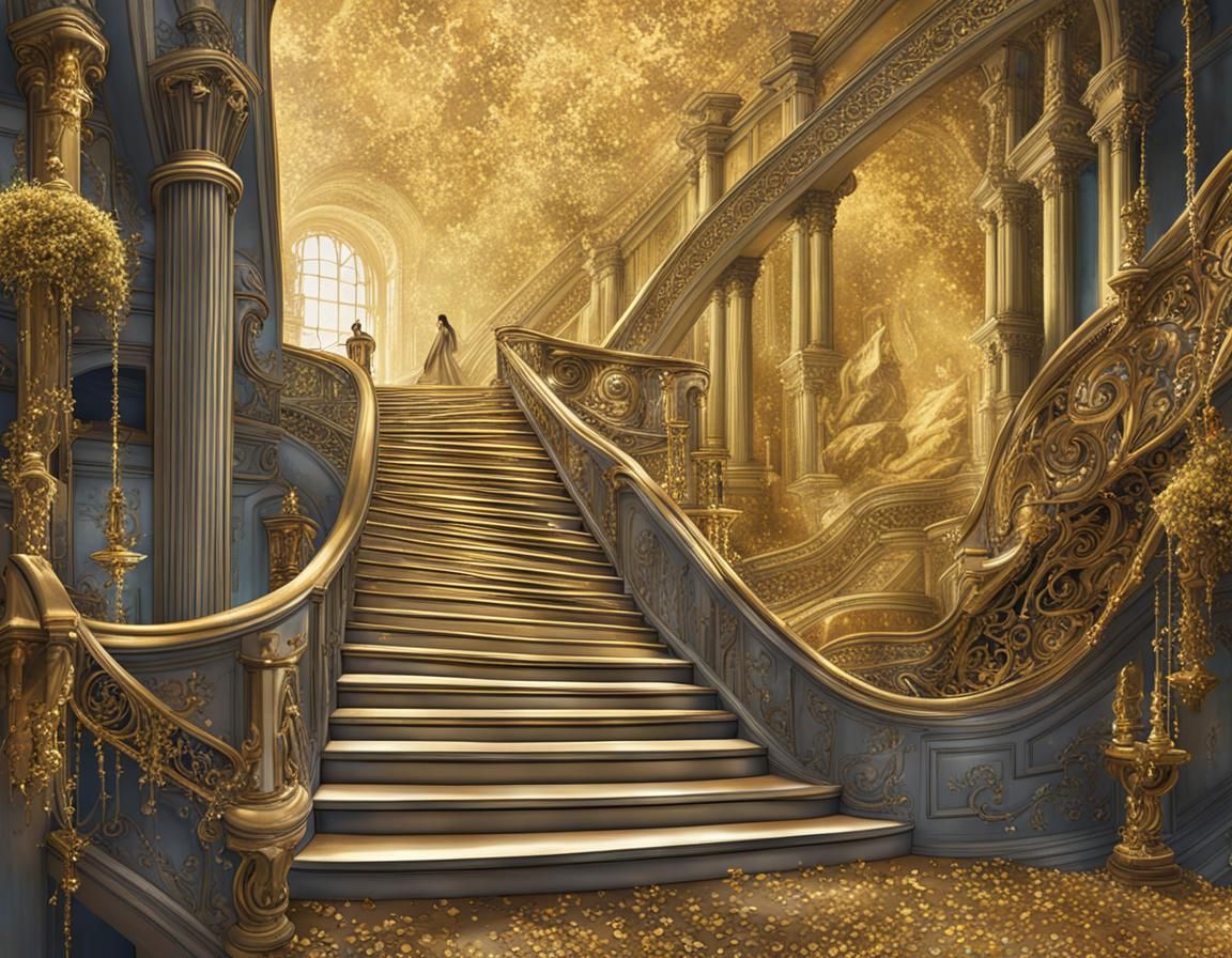 Golden Stairway to Heaven: A Surreal Vision