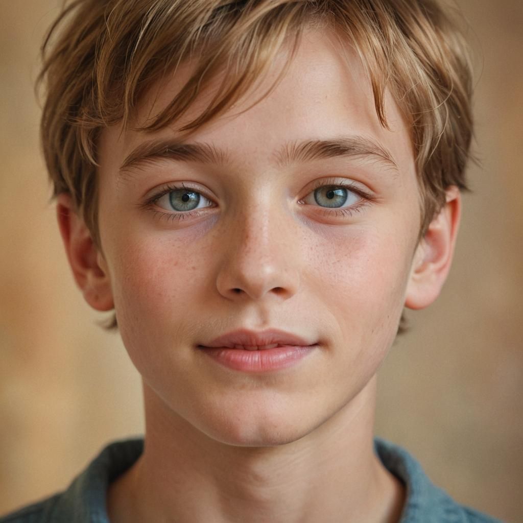 Boy's Portrait with Soft Pastel Colors as Digital Art