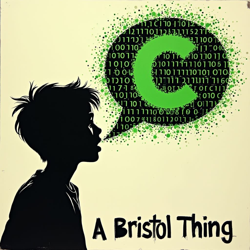 Whispering Graffiti Stencil Art in Triadic Colors