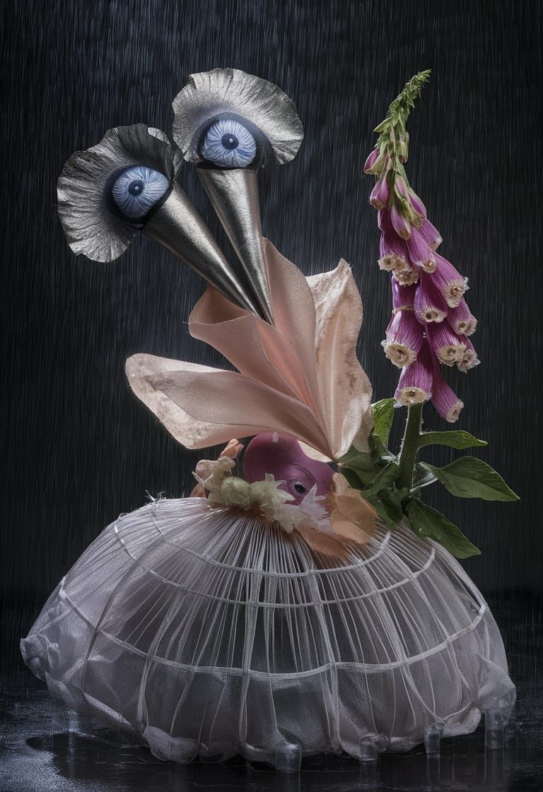 Metallic Paper Iris Dreamscape: A Textile Art Piece