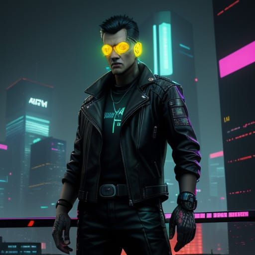 Cyberpunk Cityscape at Dusk