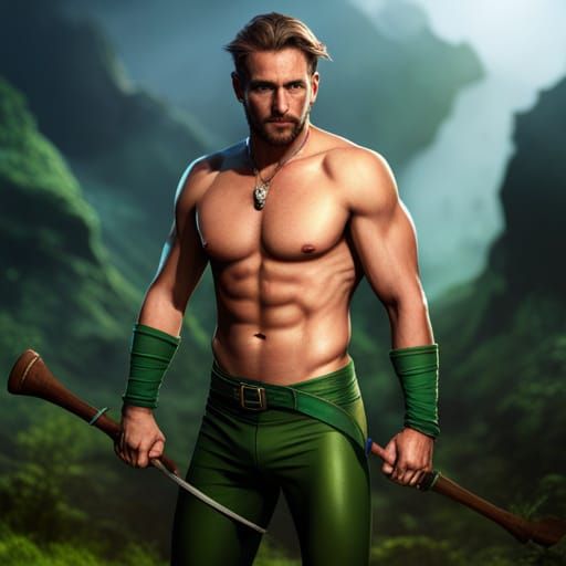 Robin Hood in Lycra: Detailed Fantasy Art