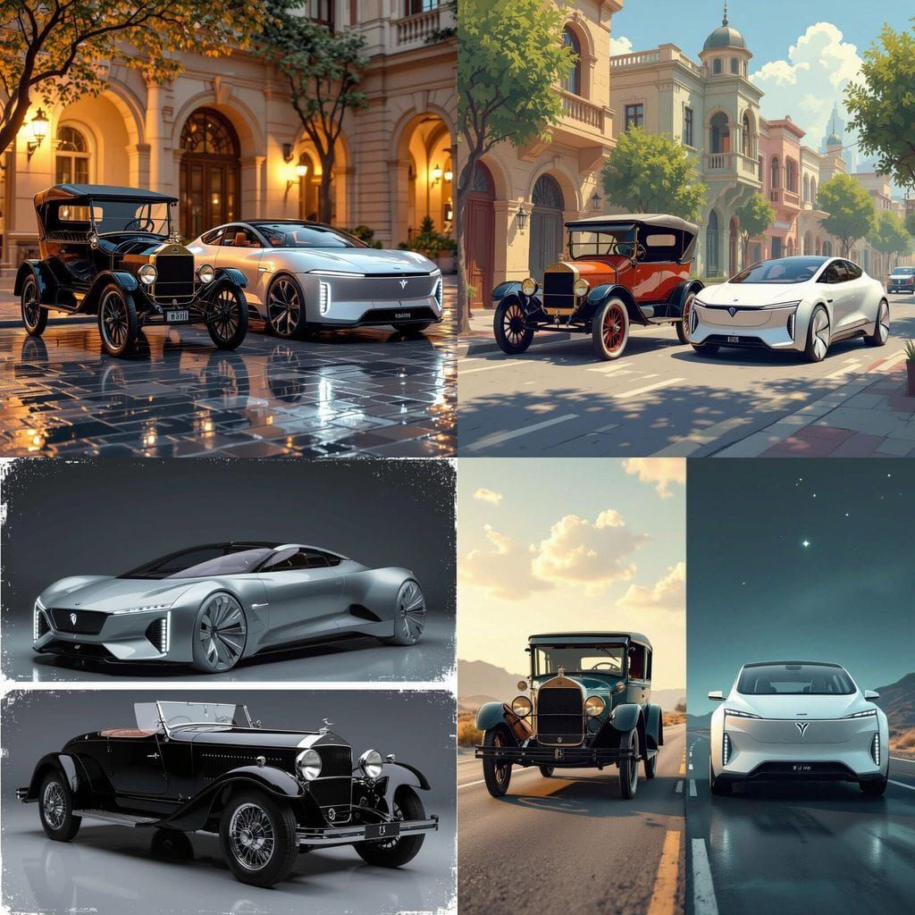 1920s Car Meets 2025 Model in Dynamic Comparison