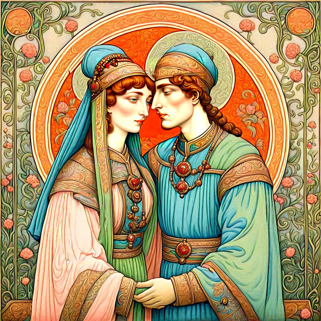 Russian Fairy Tale Painting in Pastel Colors