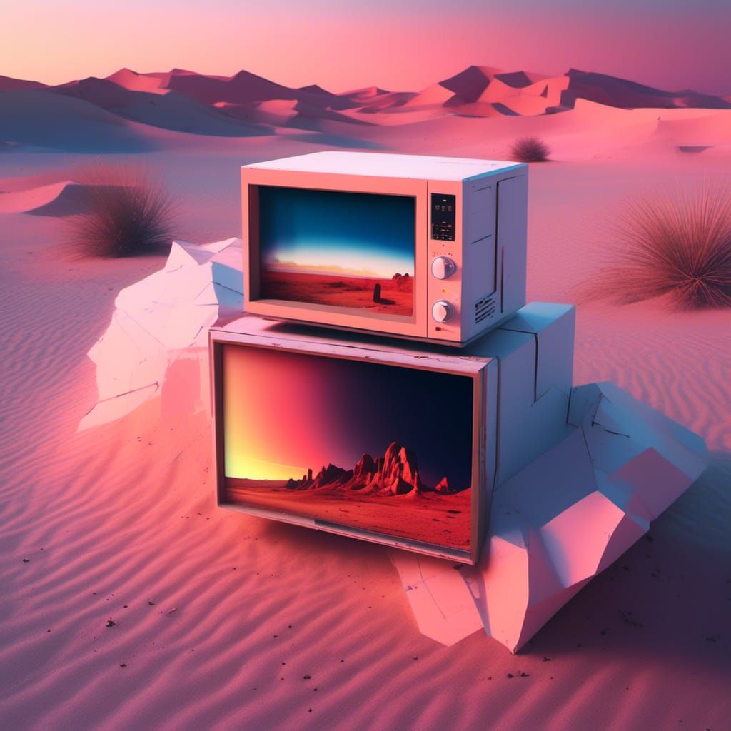 Eerie Desert Aura Emanating From Abandoned Microwave
