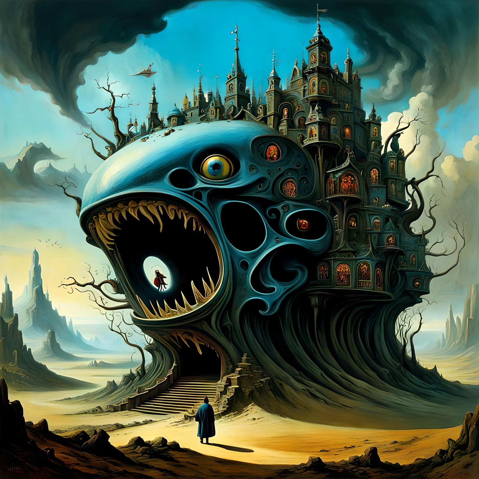 Surreal Grief Isolation: A Fantastical Digital Rendering