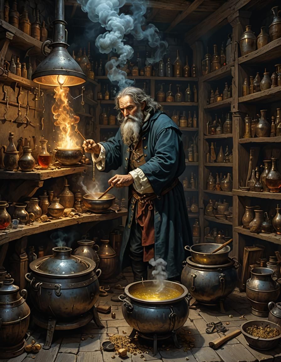 A medieval alchemist.