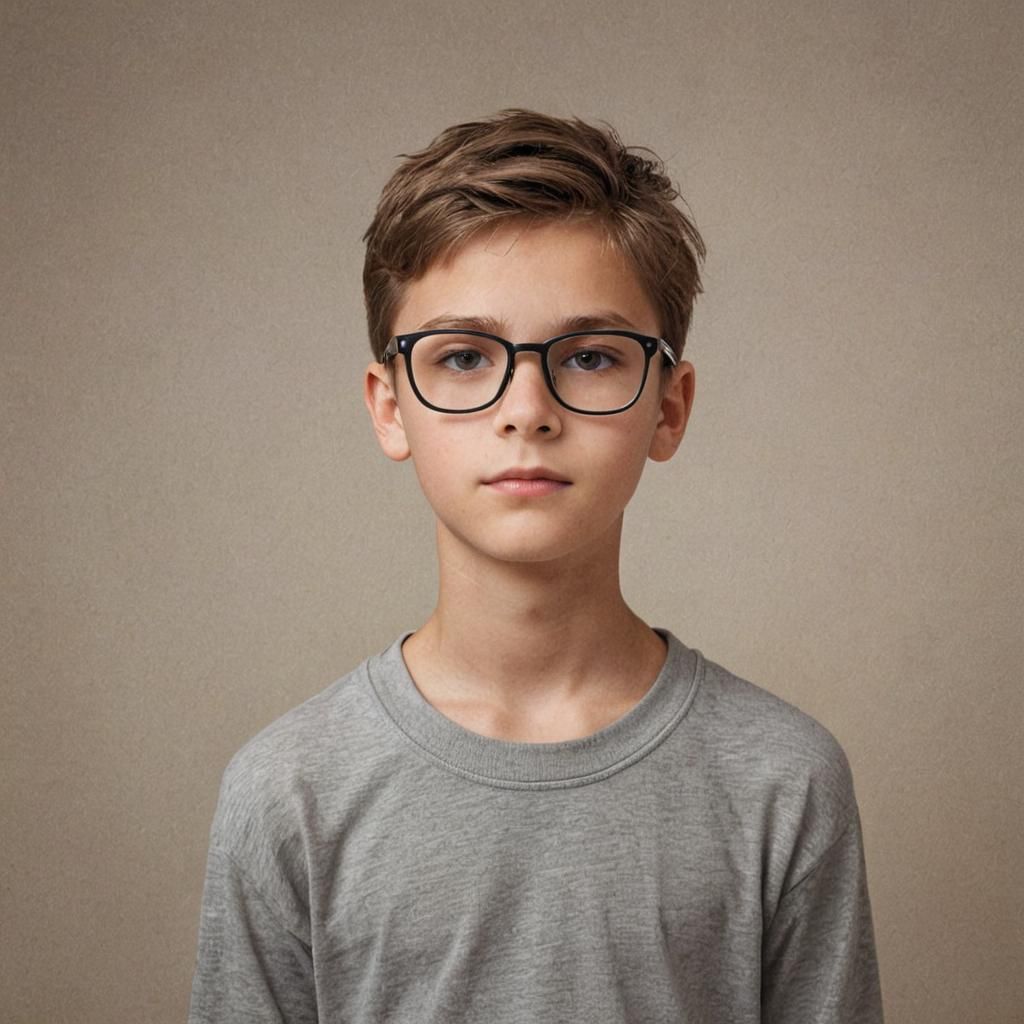Charming Portrait of a Boy with Stylish Glasses