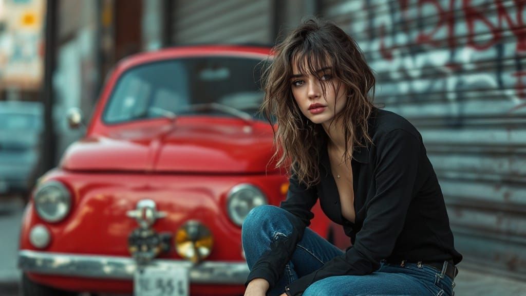 Gritty Urban Portrait with Street-Style Intimacy