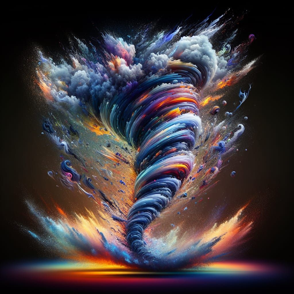Thor-Shaped Tornado in Hyperdetailed Splash Art