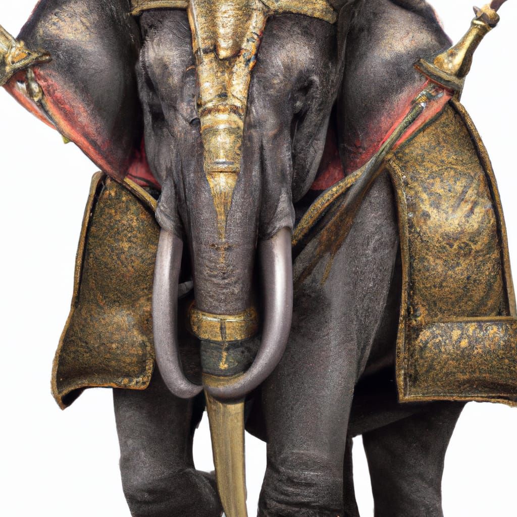 Armored War Elephant in Jungle Battle