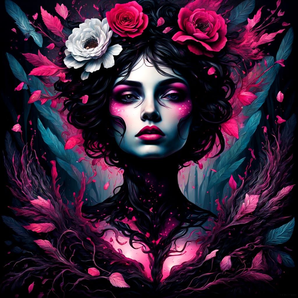 Surreal Neon Dreamscape with Ethereal Patterns