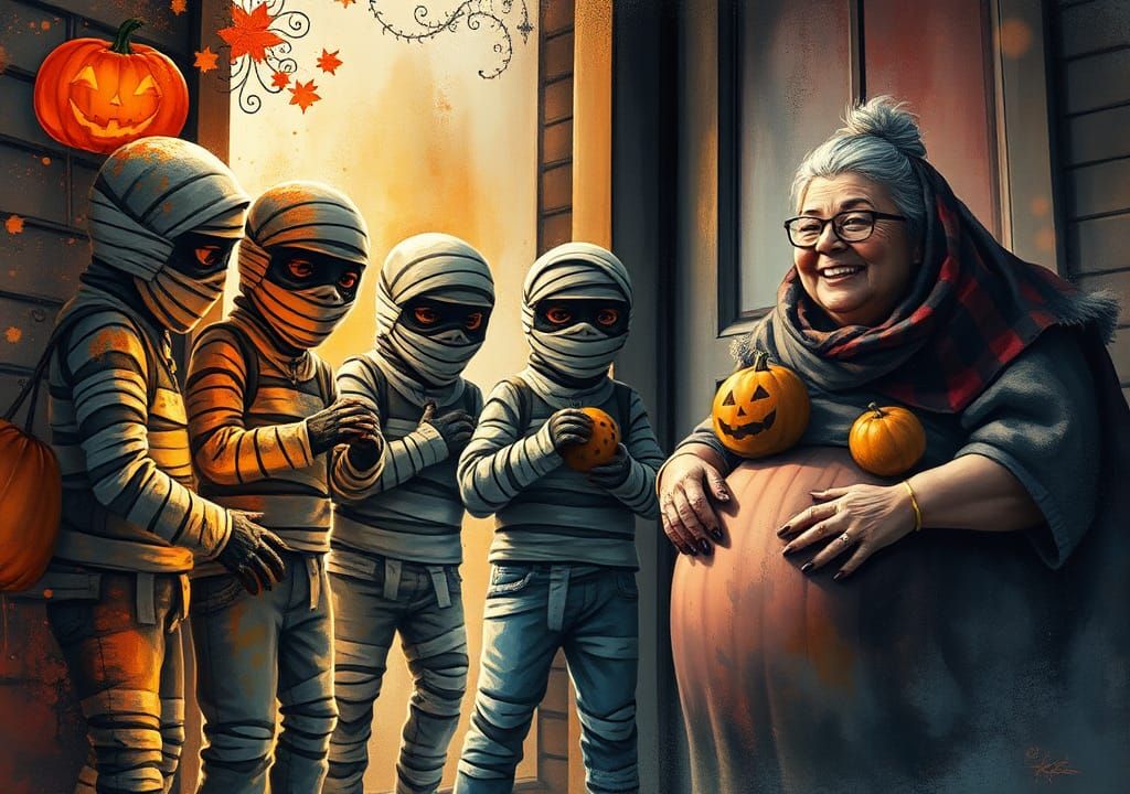 Halloween Trick-Or-Treat: Impasto Painting with Mummies