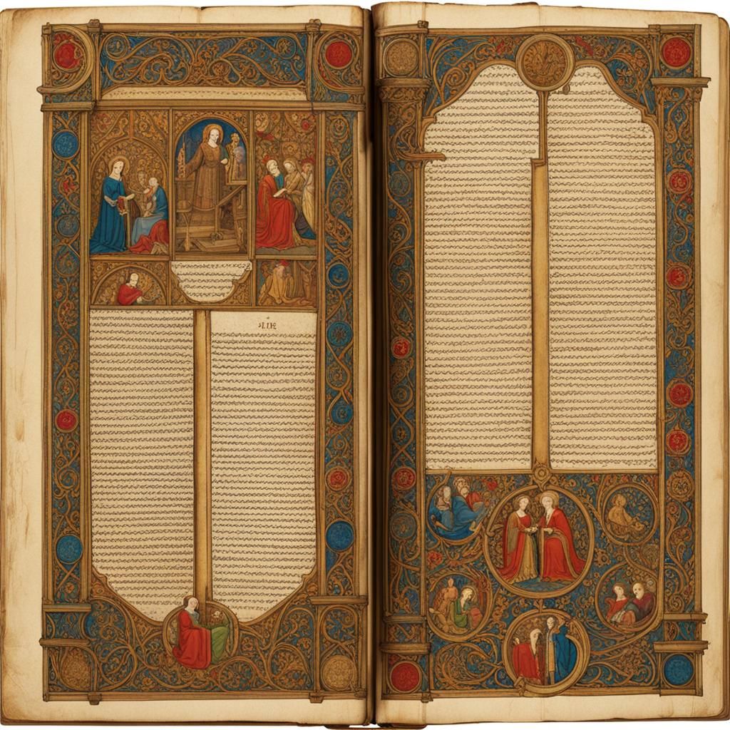 Illuminated Medieval Parchment Journal Page