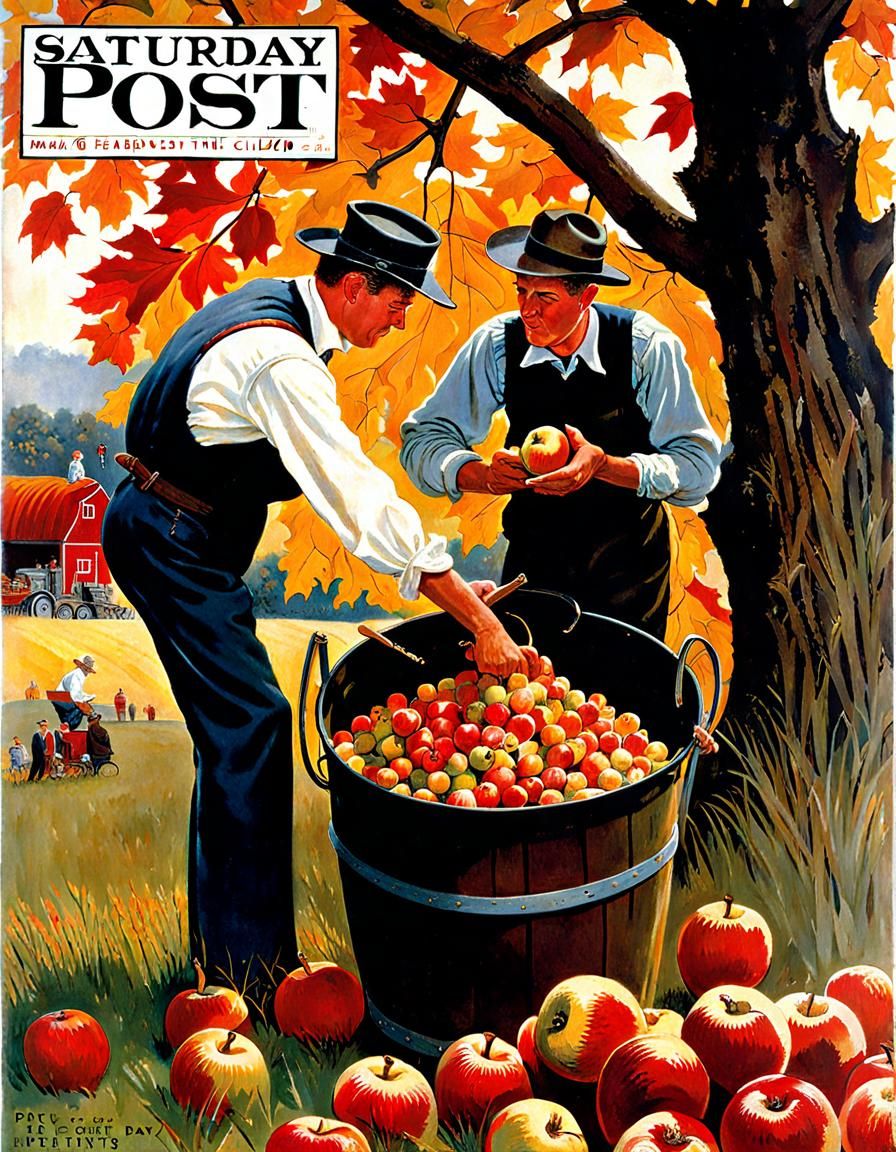 Apple Harvest in Classic Americana Style