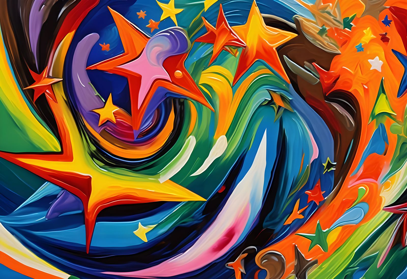 Vast Helical Vortex Maelstroms with Multi-Colored Stars