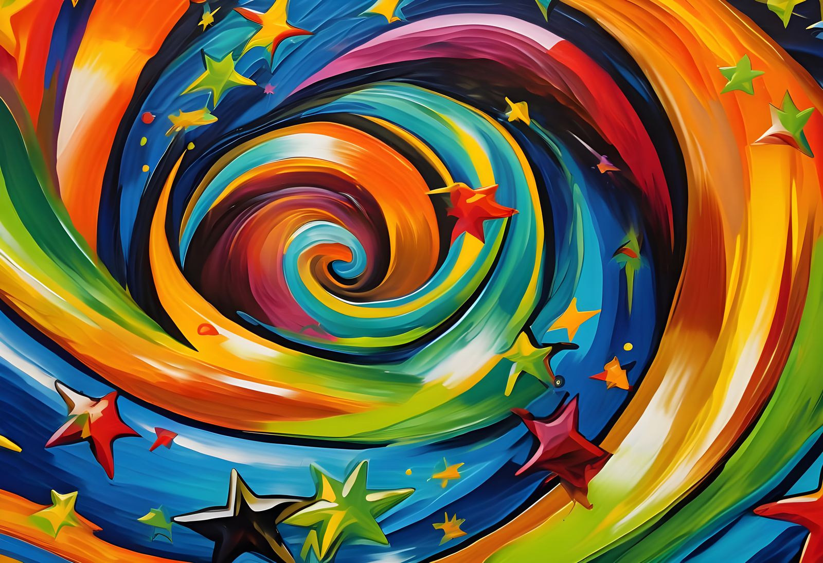 Vast Helical Vortex Maelstroms with Pointy Stars