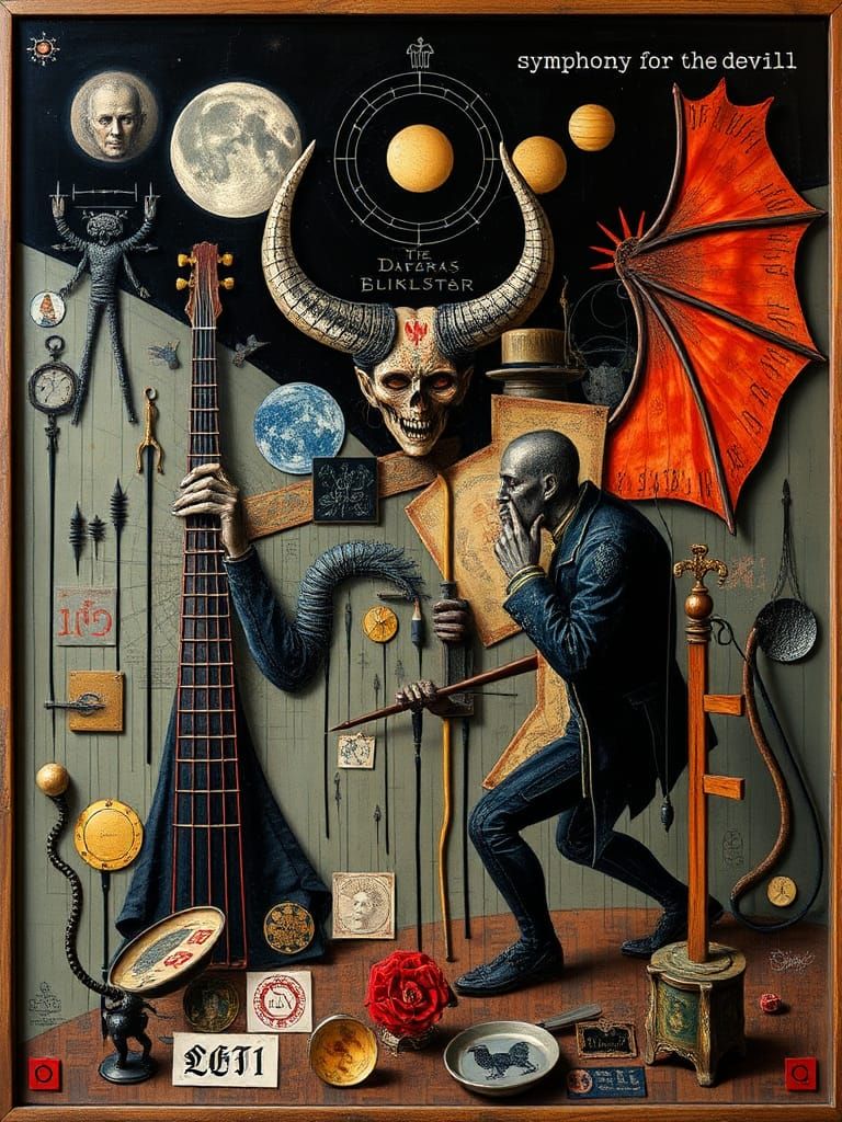 Surreal Symphony for the Devil: Oil on Glass