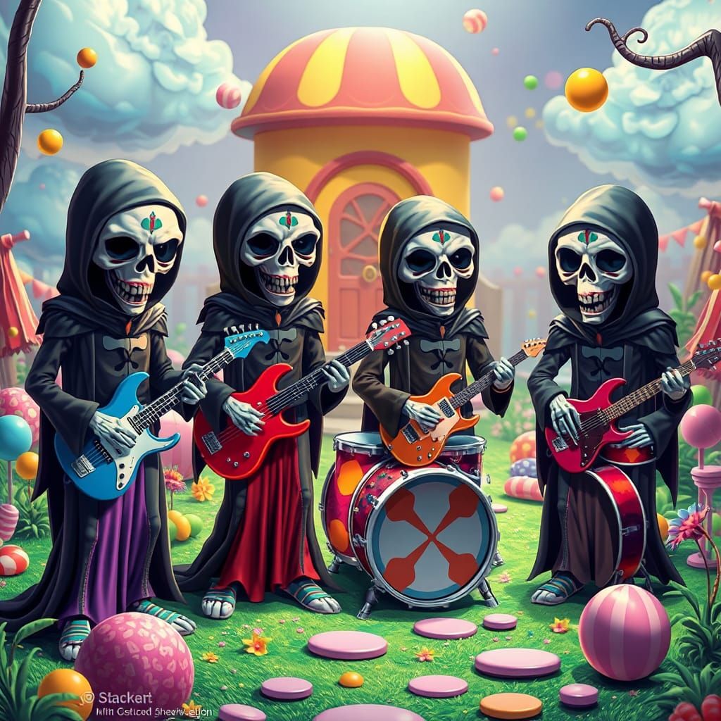 The Deathles: Reapers Rock Candyland in Digital Art