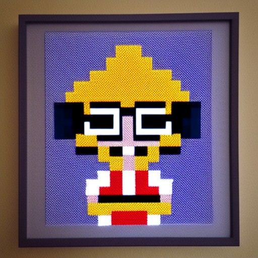 Pixel Art of Smiling Nerd Boy Character