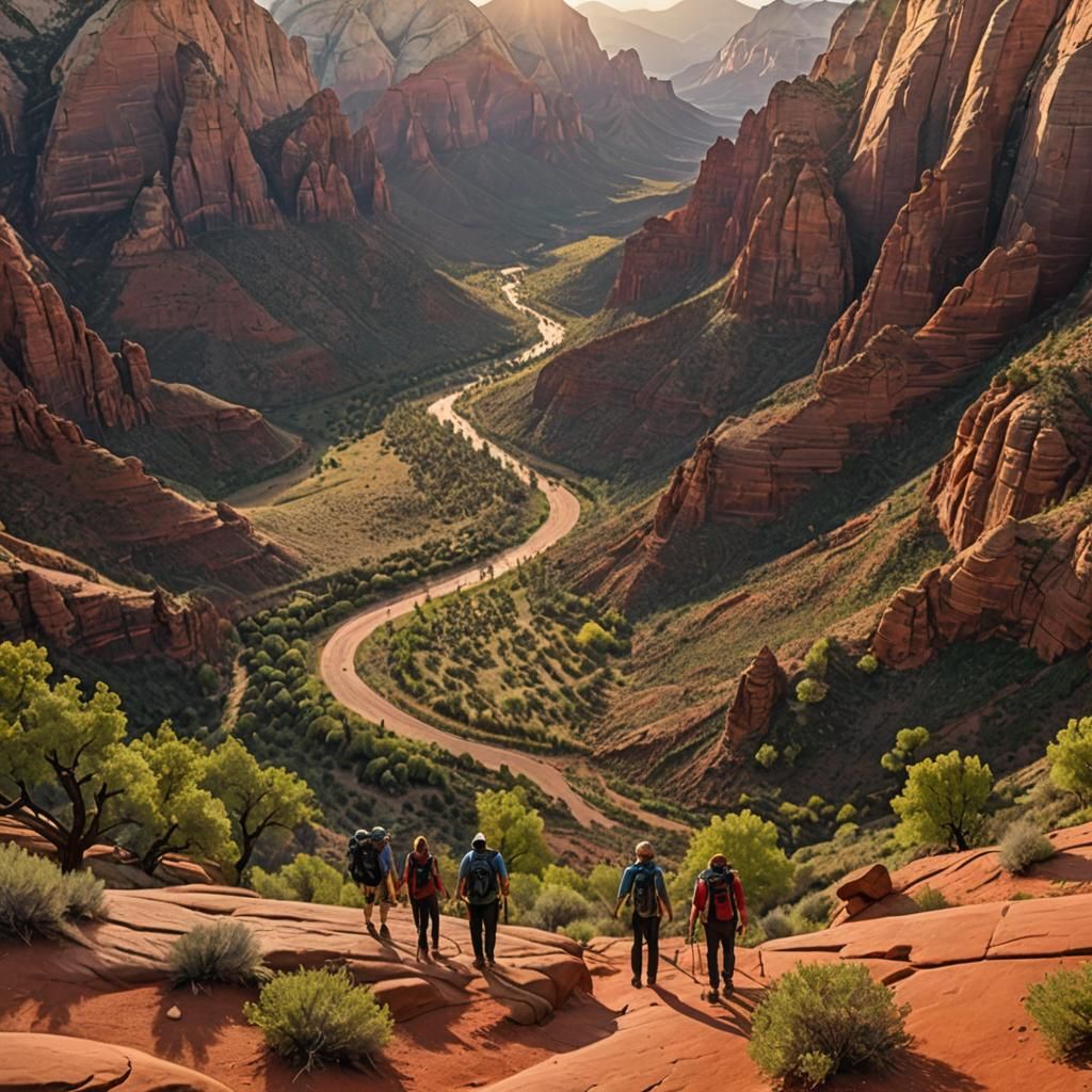 Hikers in Zion National Park: Landscape Photography
