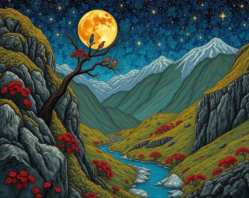 Surreal Valle de la Luna with Cloisonné Details