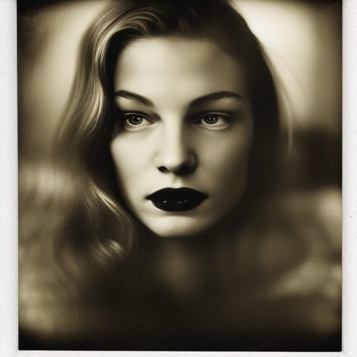 Vintage Portrait of a Femme Fatale in Tin-Type
