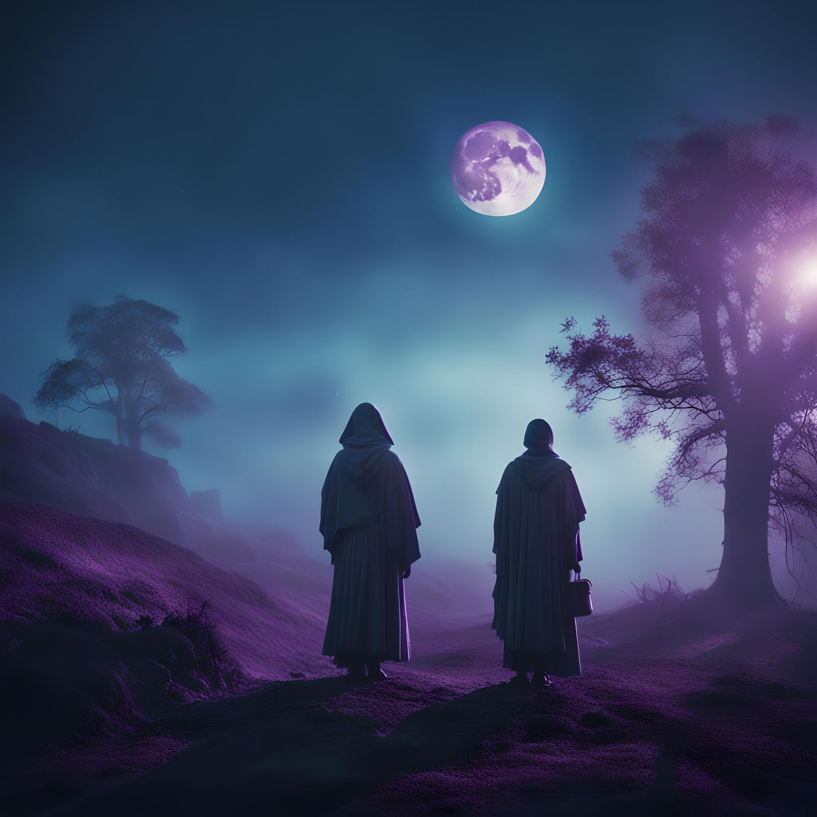 Dreaming of Celestial Figures: Cinematic Film Still