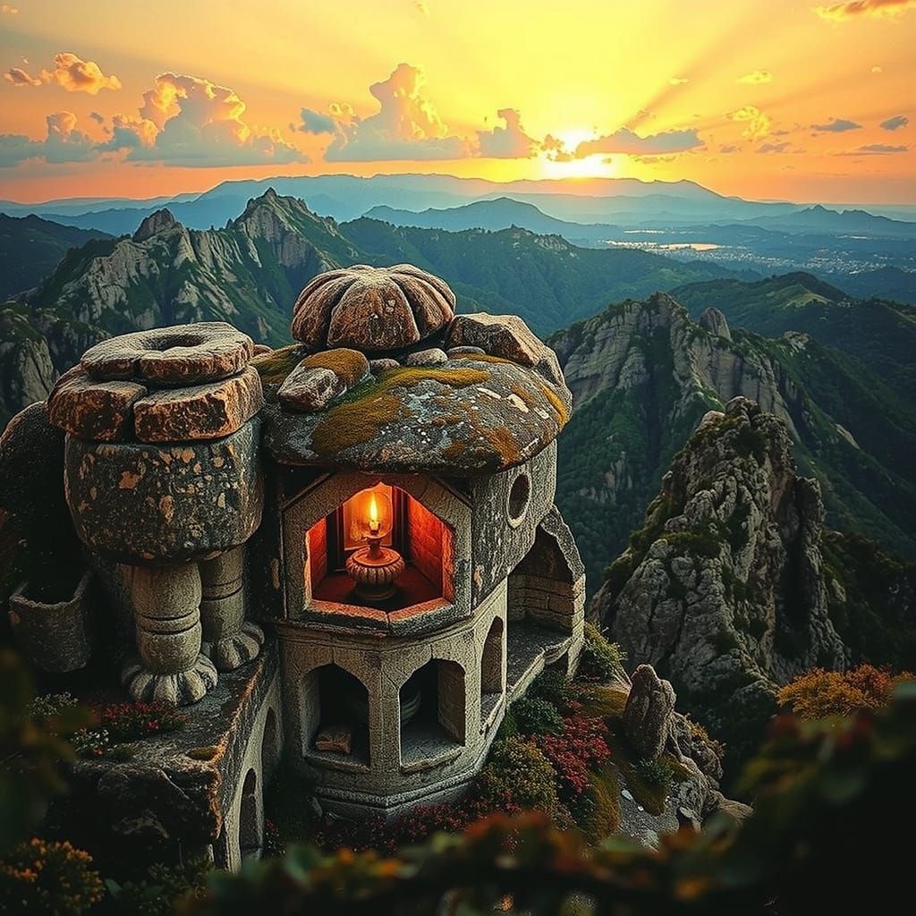 Golden Hour Serenity: Warm Light and Majestic Scenery