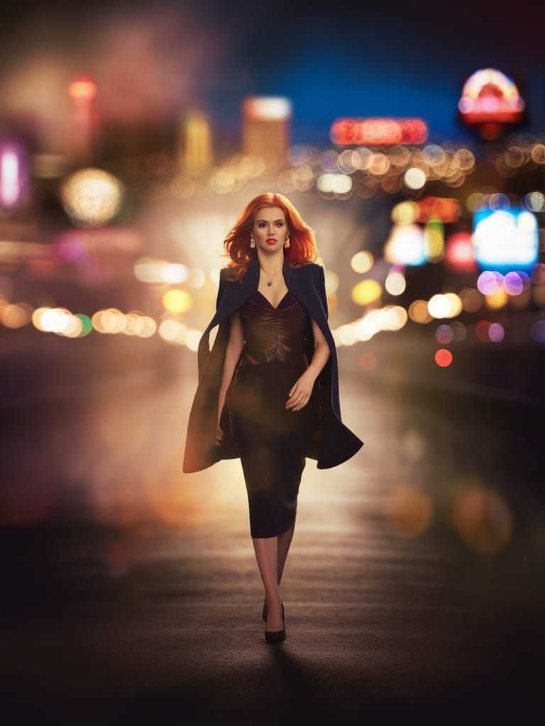 Glamorous Redhead on the Las Vegas Strip