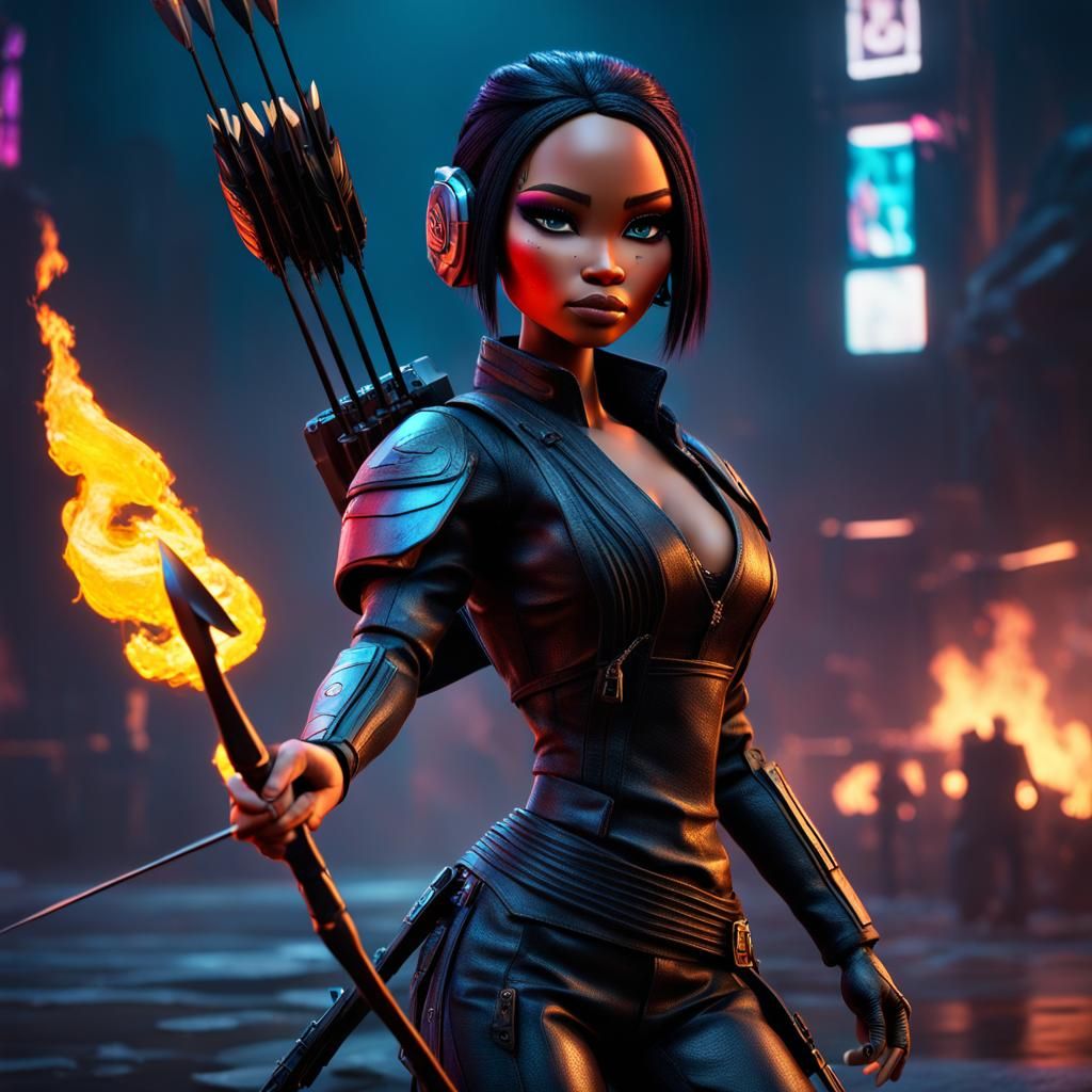 Cyberpunk Hunger Games Bratz Doll with Bow