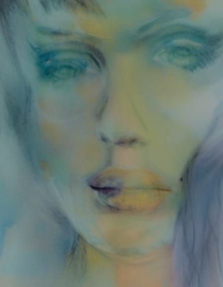 Gaia in Green: Watercolor Art Nouveau