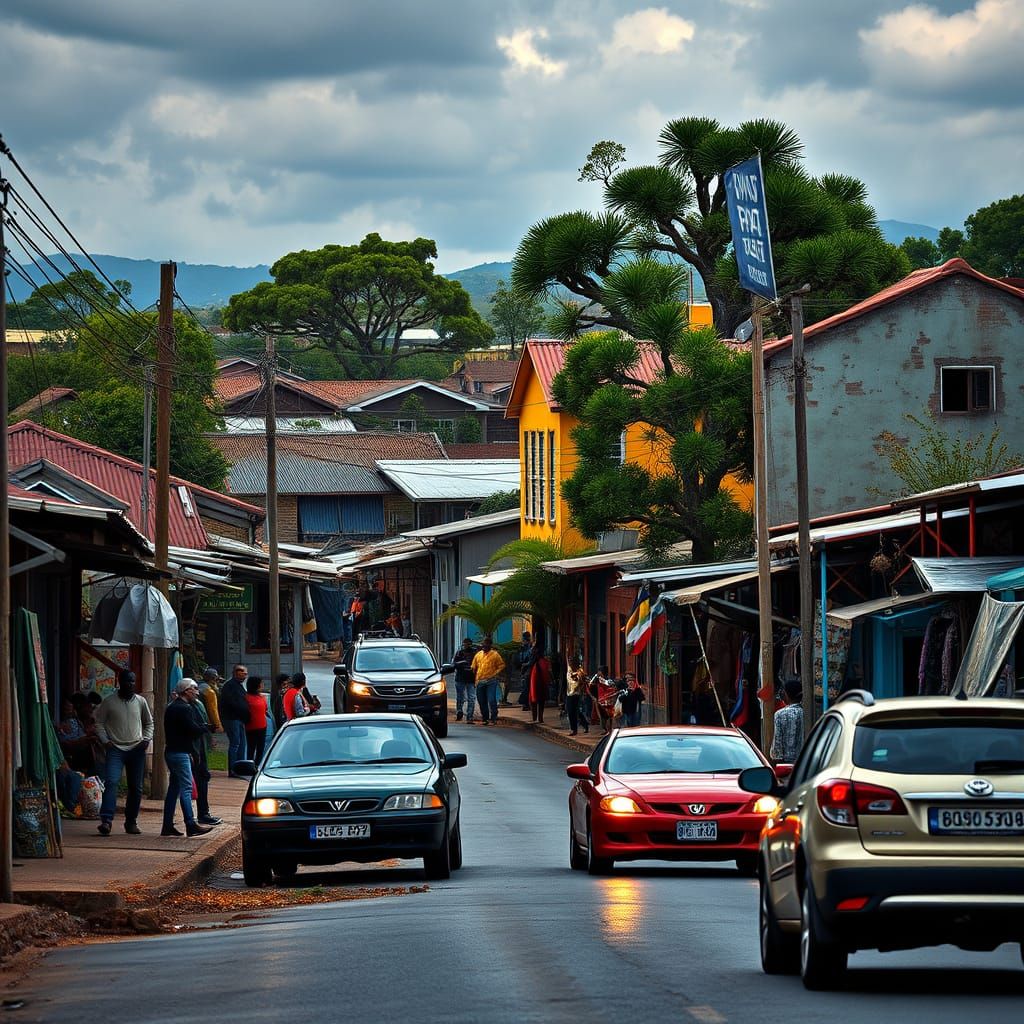 Vibrant South African Township in Full Color
